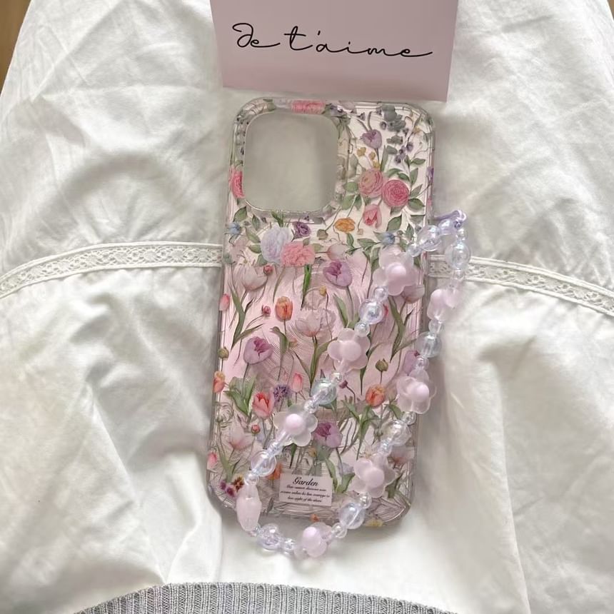 / Floral Strap Case Phone Set