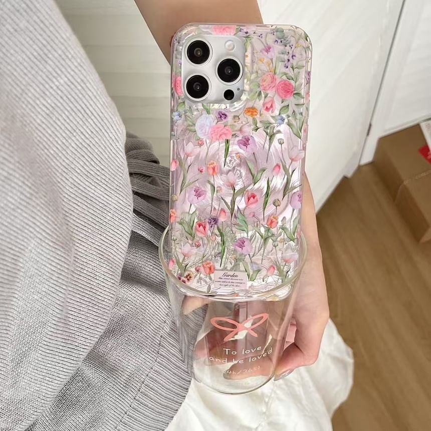 / Floral Strap Case Phone Set