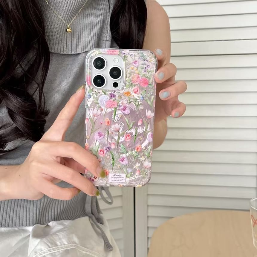 / Floral Strap Case Phone Set