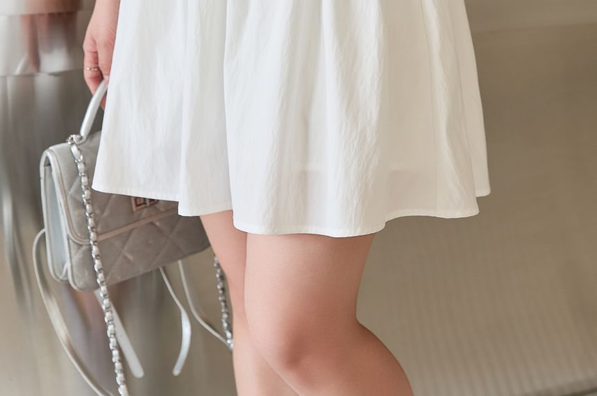 Plus Size Solid A-Line Mini Skirt with High Waist