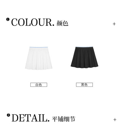 Plus Size Solid A-Line Mini Skirt with High Waist