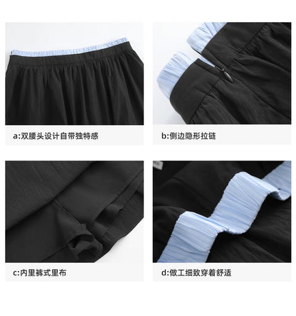 Plus Size Solid A-Line Mini Skirt with High Waist