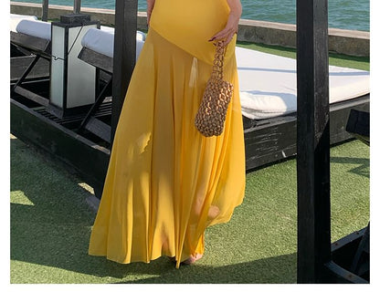 Asymmetrical Spaghetti Strap Plain Sheath Maxi Dress