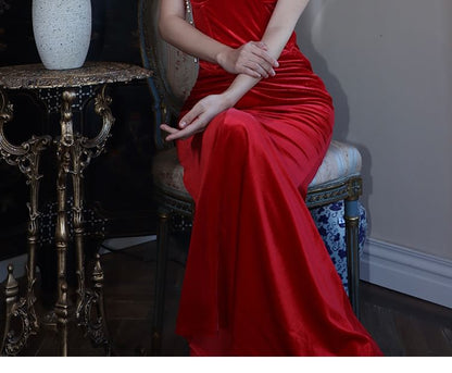 Twist Strapless Corset Mermaid Maxi Dress