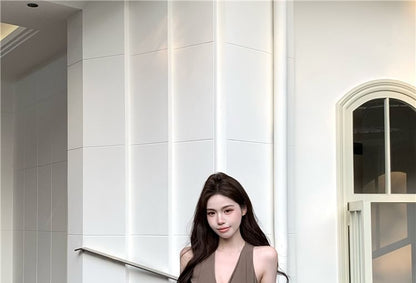V-Neck Knot Detail Sleeveless Maxi Sundress