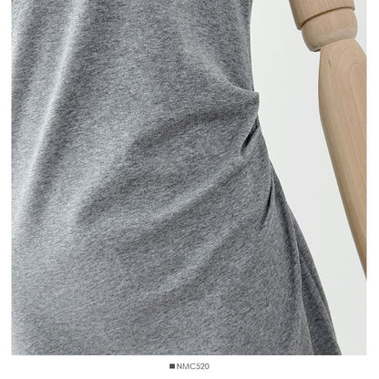 One Shoulder Sheer Panel Sleeveless Bodycon Maxi Dress