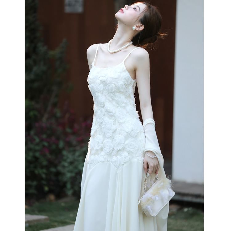 Lace Spaghetti Strap Maxi Dress Cardigan Set