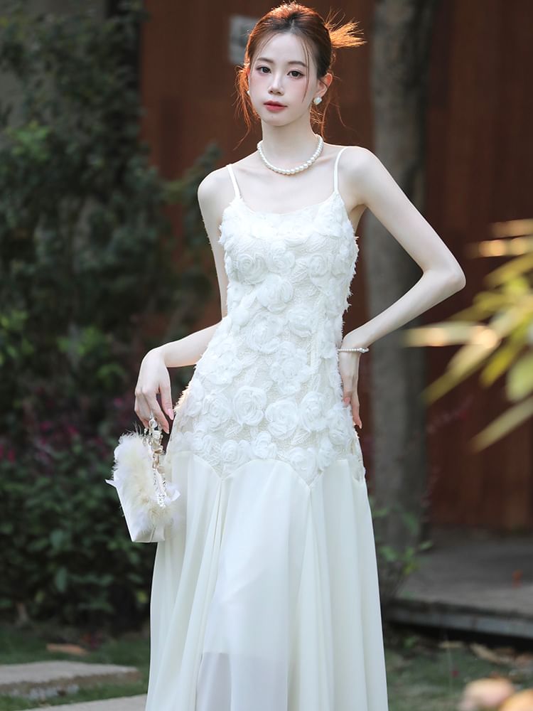 Lace Spaghetti Strap Maxi Dress Cardigan Set