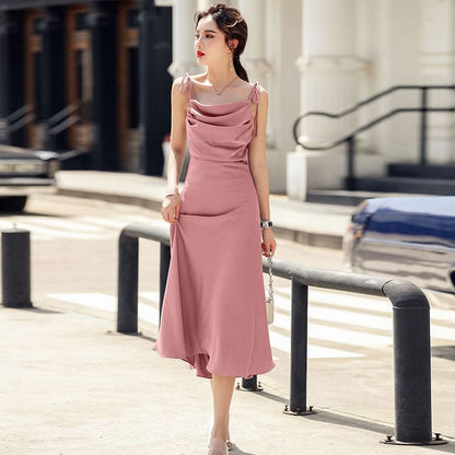 Plain Spaghetti Strap A-Line Maxi Dress