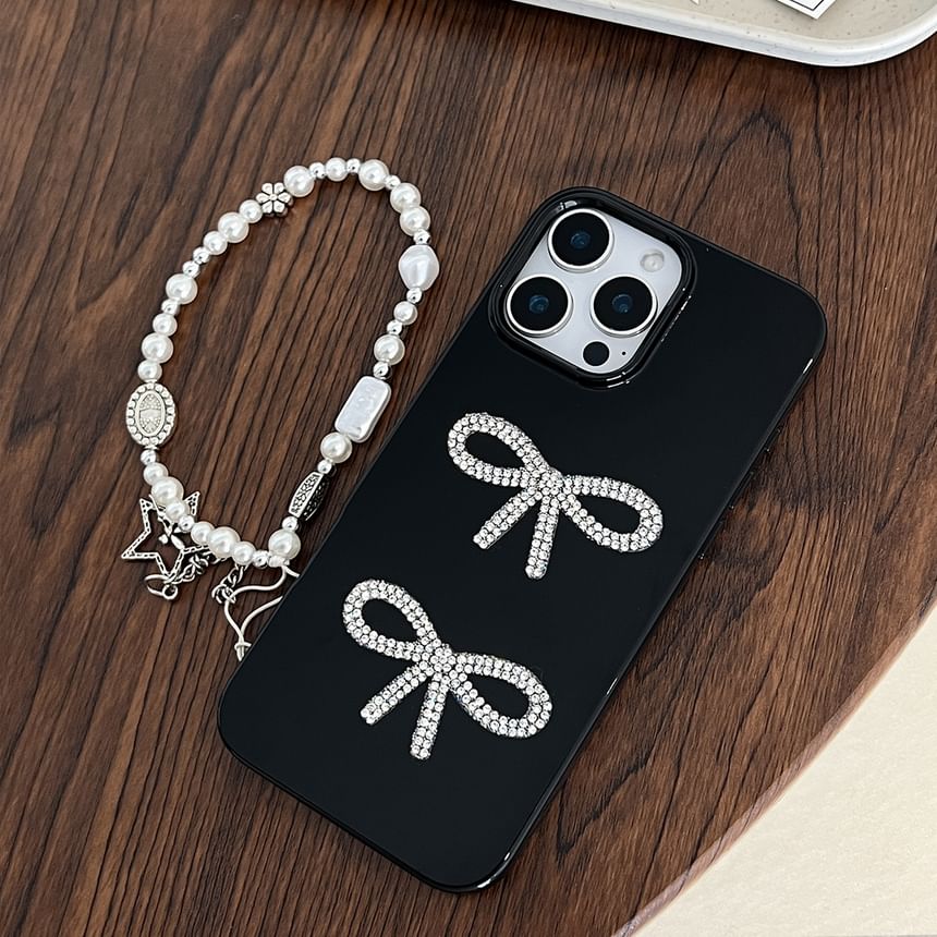 Bow Rhinestone Case Phone