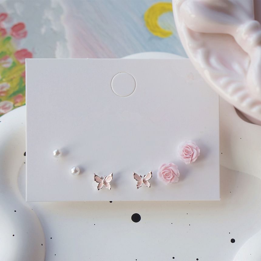 925 6: Set of Earring Stud Sterling Silver