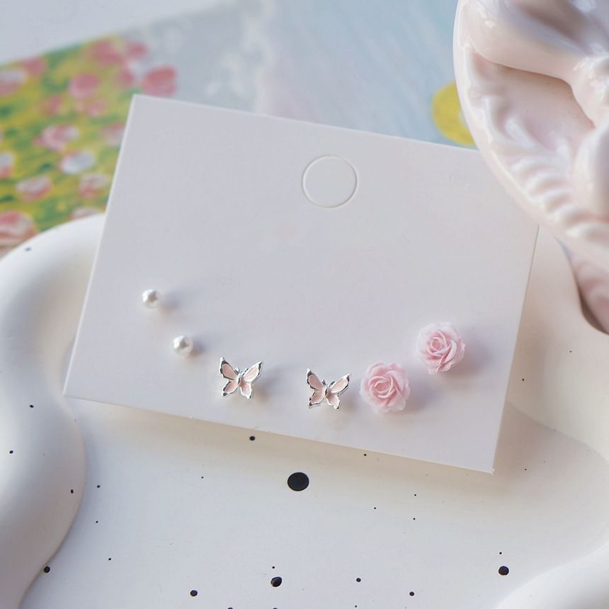 925 6: Set of Earring Stud Sterling Silver