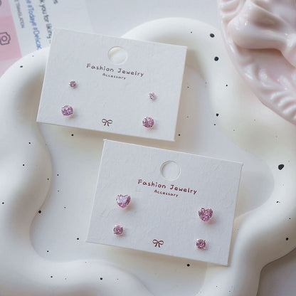 925 Silver Set of Stud Sterling Earring CZ 4: