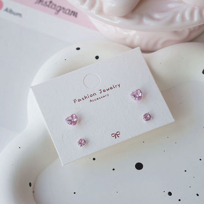 925 Silver Set of Stud Sterling Earring CZ 4: