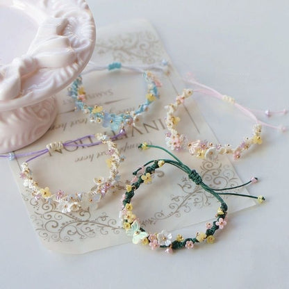 String Bracelet Bead Flower
