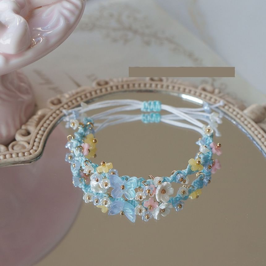 String Bracelet Bead Flower