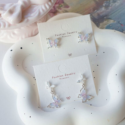 Silver Butterfly 925 Drop Sterling Stud / Earring