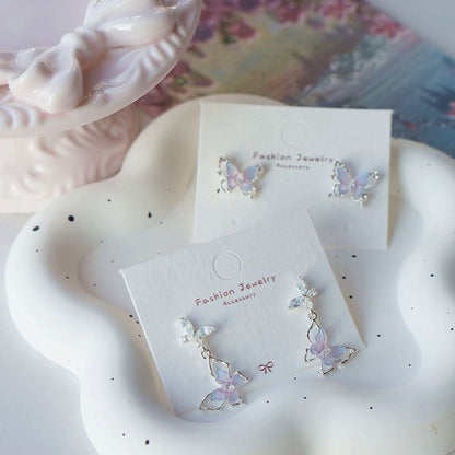 Silver Butterfly 925 Drop Sterling Stud / Earring