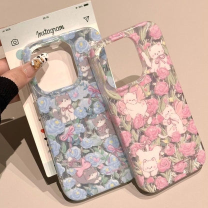 Phone Floral Case Cat