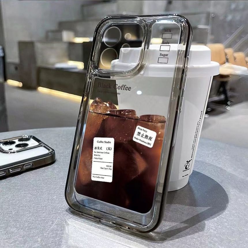 Case Transparent Coffee Phone