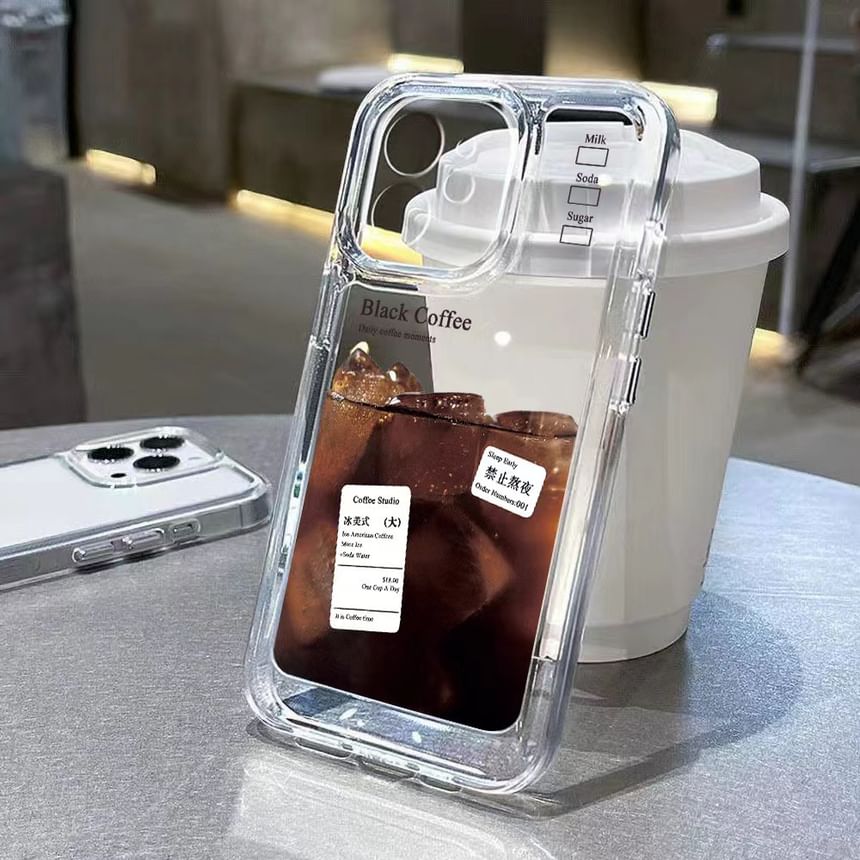 Case Transparent Coffee Phone