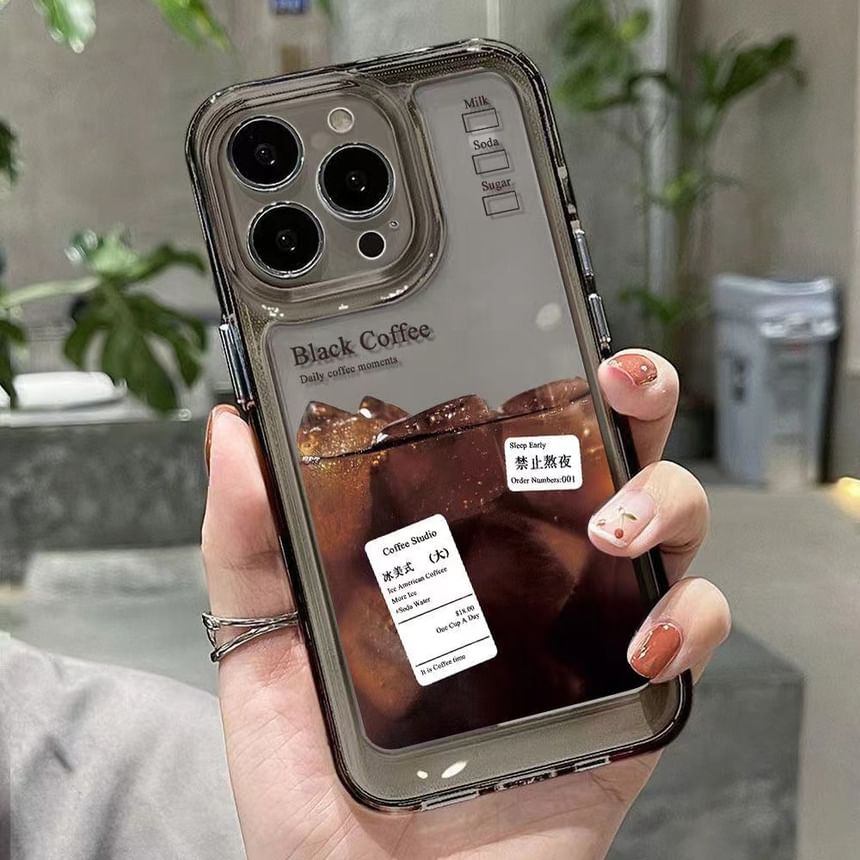 Case Transparent Coffee Phone