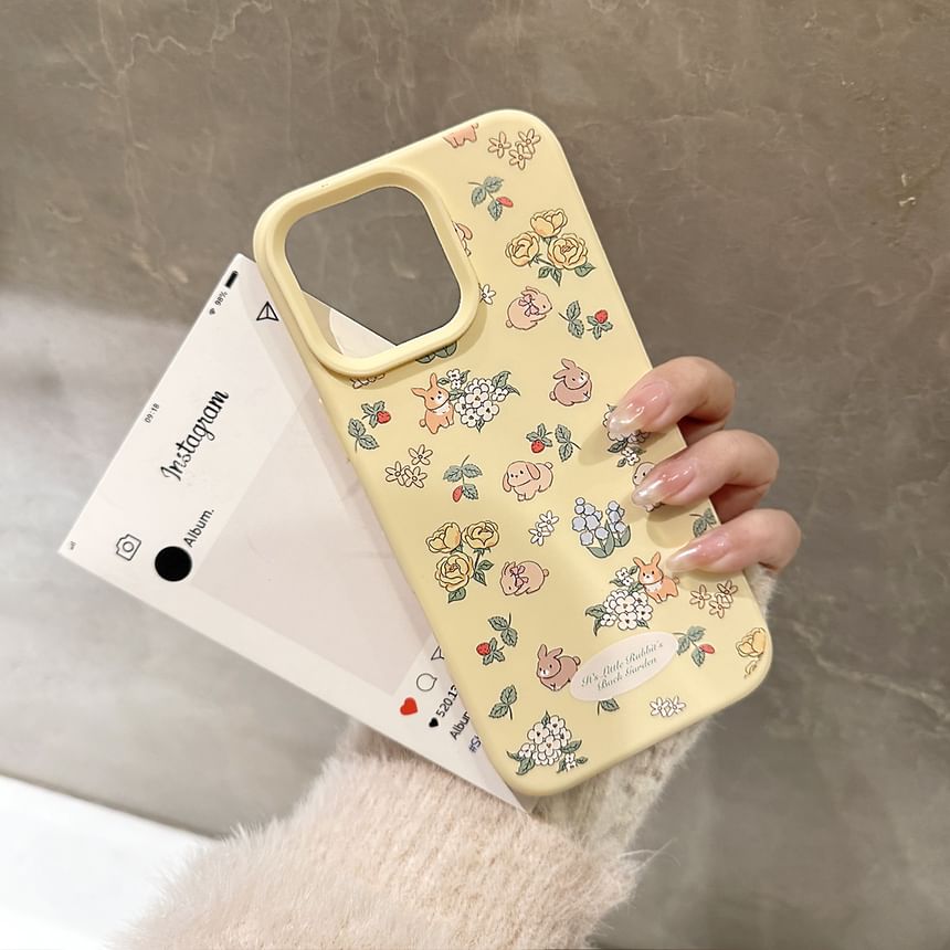 Strap Bead Phone / Rabbit Print Set Case