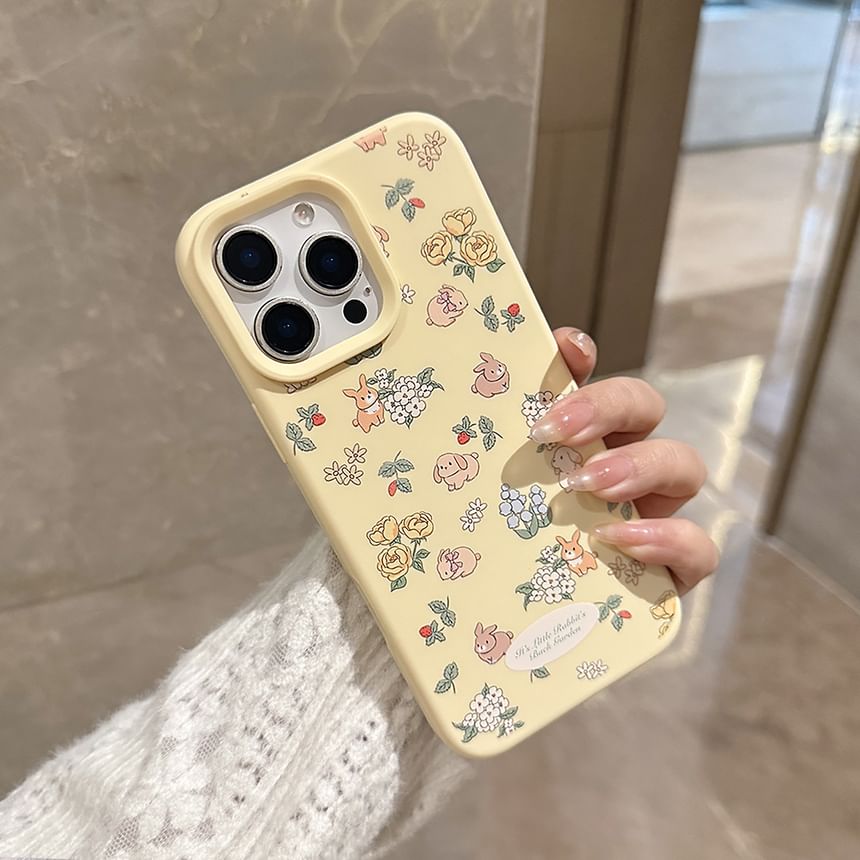 Strap Bead Phone / Rabbit Print Set Case