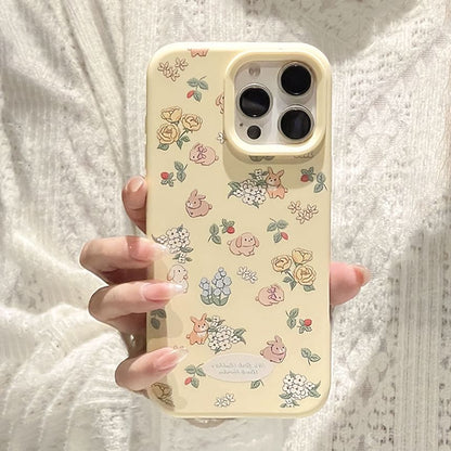 Strap Bead Phone / Rabbit Print Set Case