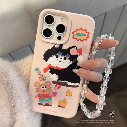 Set Phone Strap Cartoon Bead Case / Print