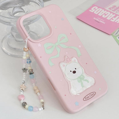 Case Set Strap / Dog Bead Print Phone