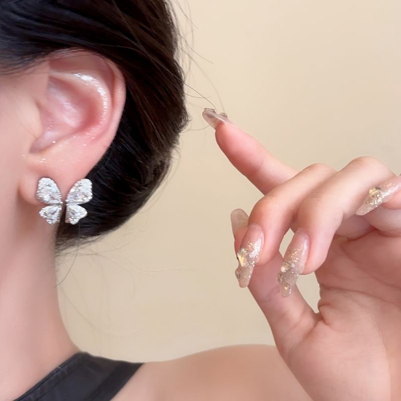 Butterfly Earring Rhinestone Stud