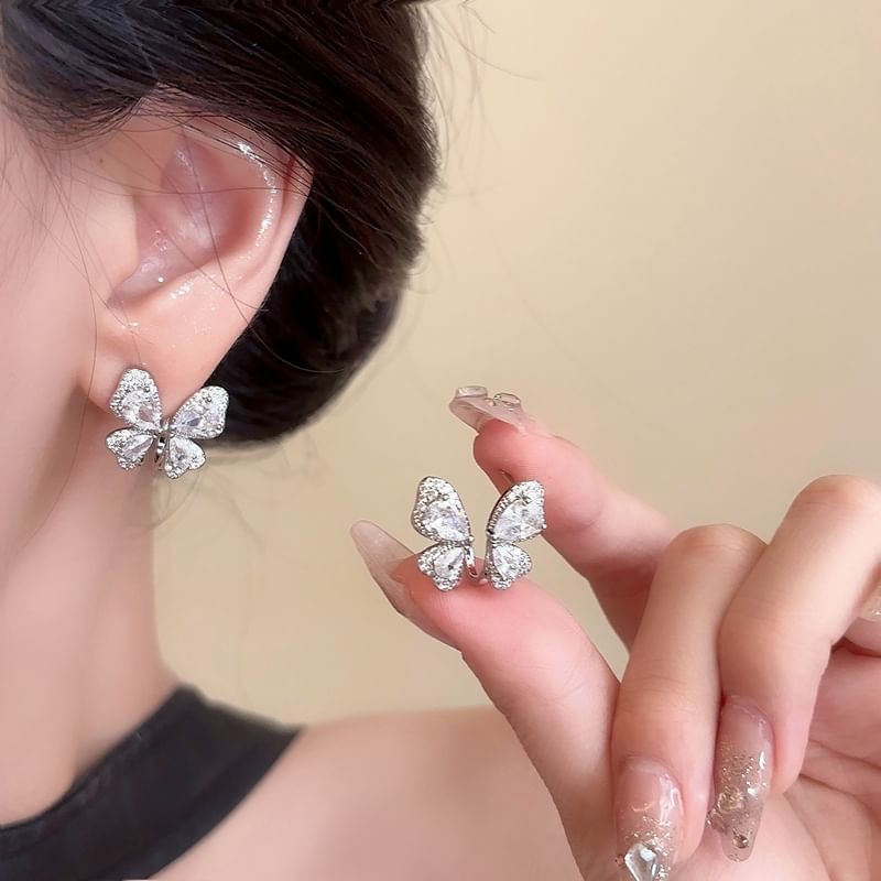 Butterfly Earring Rhinestone Stud