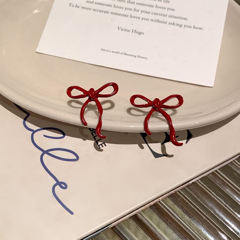 925 Silver Sterling Earring Bowknot Stud