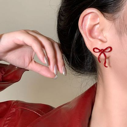 925 Silver Sterling Earring Bowknot Stud