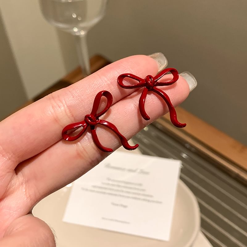 925 Silver Sterling Earring Bowknot Stud