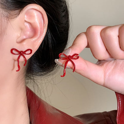 925 Silver Sterling Earring Bowknot Stud