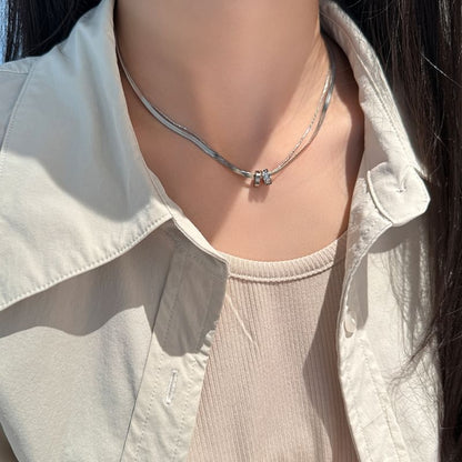 Chain Pendant Necklace Snake Circle