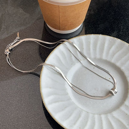 Chain Pendant Necklace Snake Circle