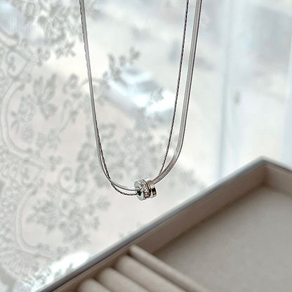 Chain Pendant Necklace Snake Circle