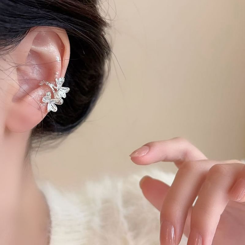 Cuff Ear Rhinestone Leaf
