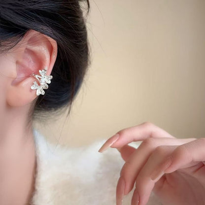 Cuff Ear Rhinestone Leaf