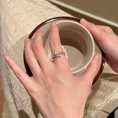 Snake Rhinestone Open Ring