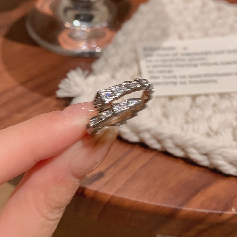 Snake Rhinestone Open Ring