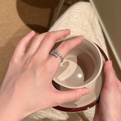 Snake Rhinestone Open Ring