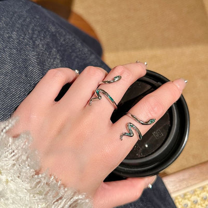 Ring Open Snake Rhinestone