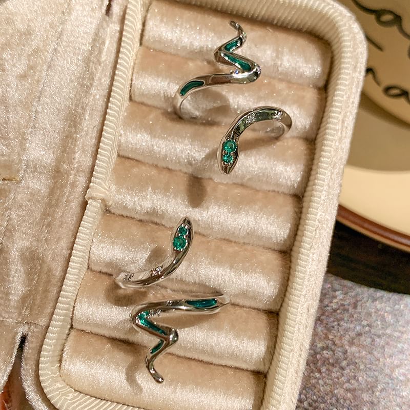Ring Open Snake Rhinestone