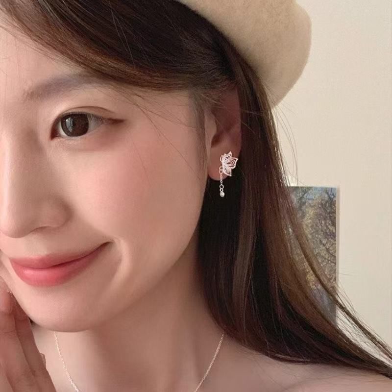 Alloy Earring Drop Butterfly