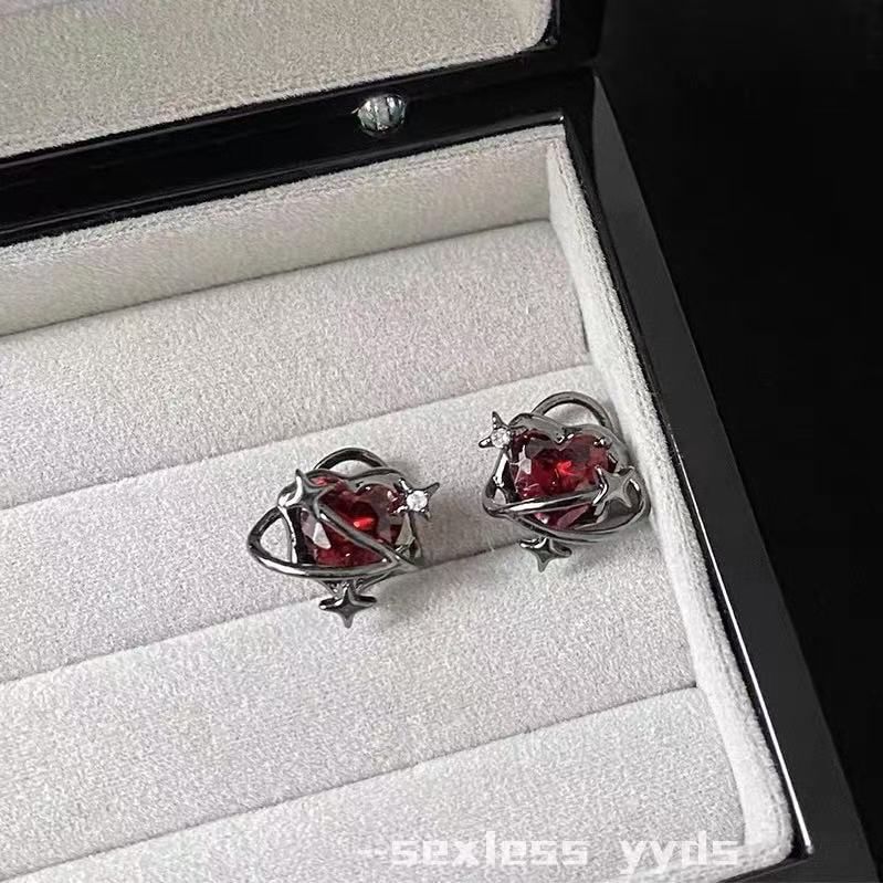 Crystal Ear Cuff Heart Alloy Stud Faux