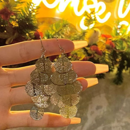 Alloy Earring Leaf Chandelier